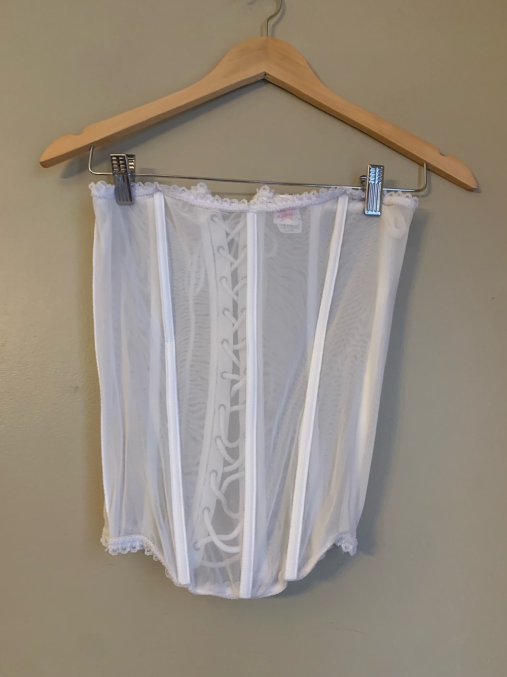 Elegant Moments White Sheer Corset, Festival Lingerie Made In Canada